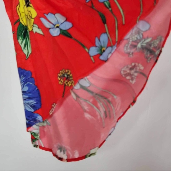 Alice + Olivia Red Floral Off the Shoulder Top NEW - Picture 3 of 6